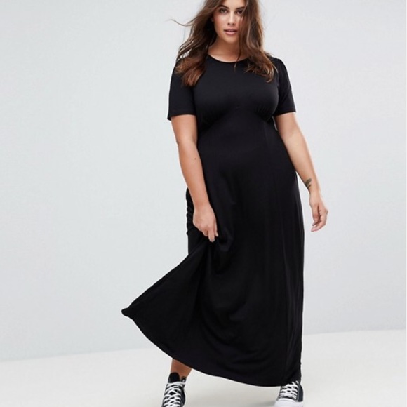 asos black curve dress